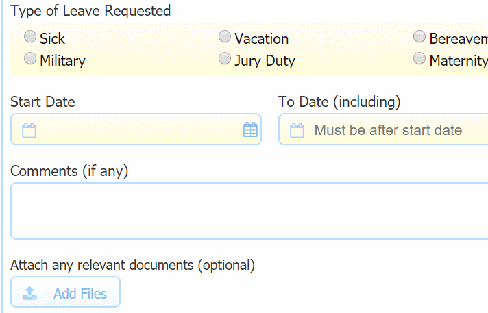 Digital time off request system
