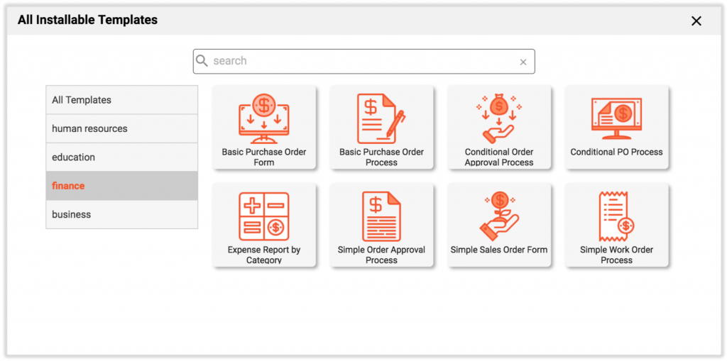 Purchase Order and other procurement related templates.